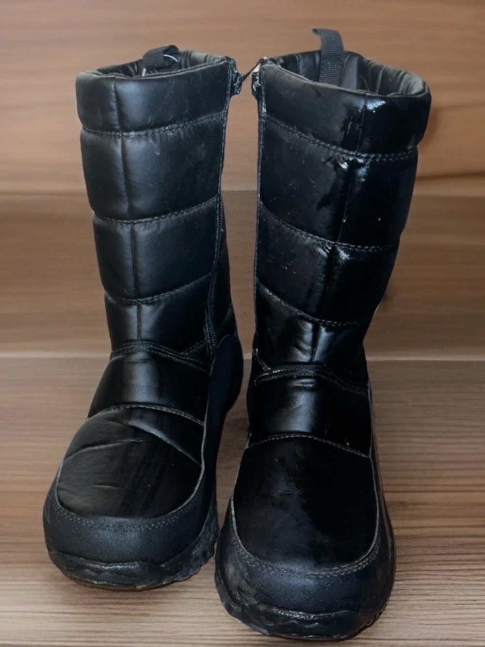 Used Magellan Snow Boots Black Size 8 Women’s Zip Up #467